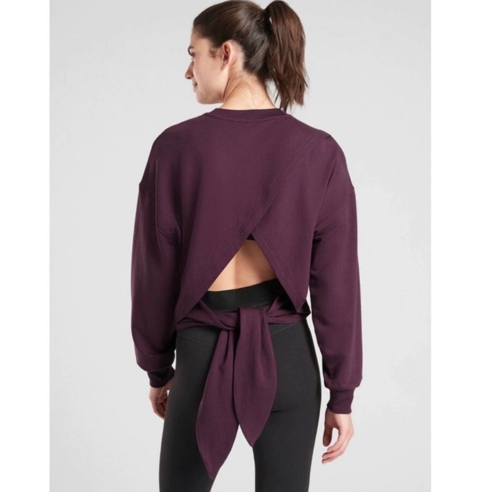 Athleta Yoga Tie Back Sweatshirt Size Small